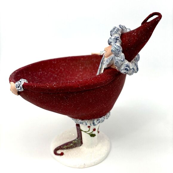 Department 56 Patience Brewster Krinkles Santa Red Speckled Candy Bowl - Picture 3 of 16